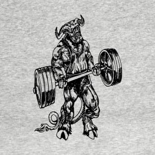 SEEMBO Devil Weight Lifting Barbell Fitness Gym Lift Workout T-Shirt